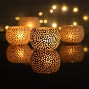 Mosaic Glass Tea Light Holder Set of 4